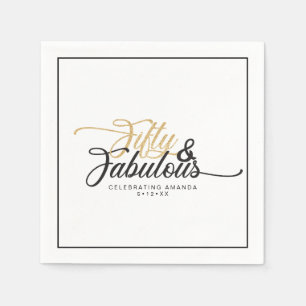 50 und fabelhafte Geburtstagsparty Imitats Gold un Serviette