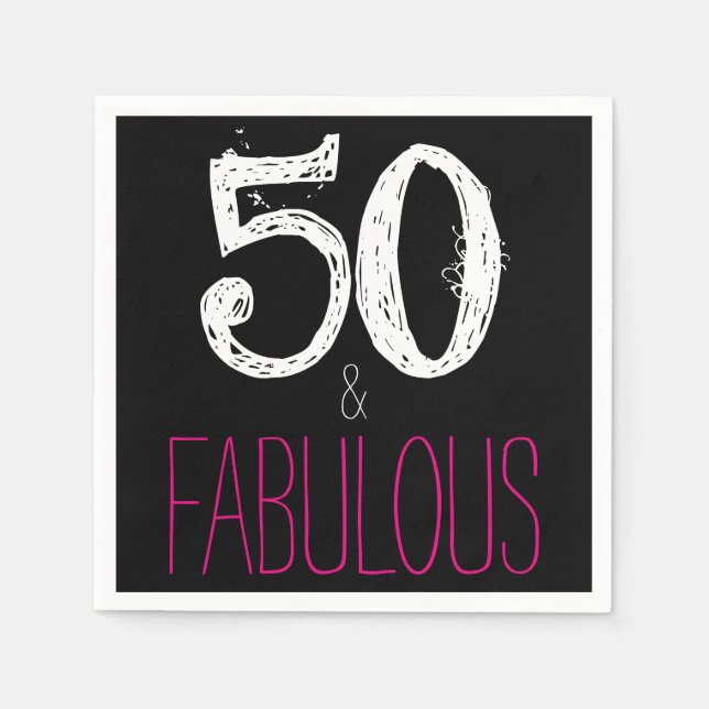 50 und fabelhafte Geburtstagsparty Paper Napkins Serviette (Vorderseite)