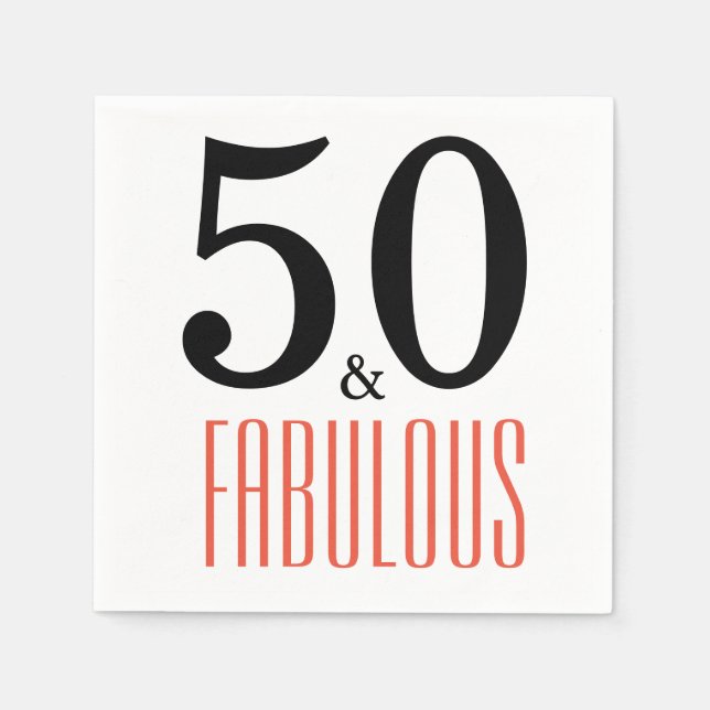 50 und fabelhafte Geburtstagsparty Paper Napkins Serviette (Vorderseite)