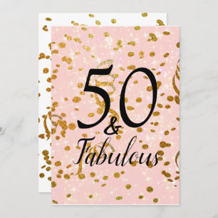50 und fabelhafte Geburtstagsparty Pink Gold Confe Einladung