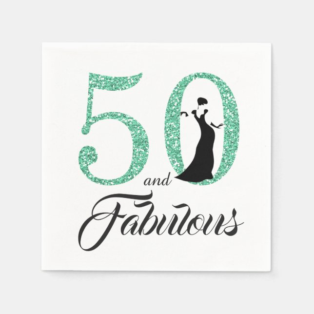 50 und fabelhafte Geburtstagsparty Serviette (Vorderseite)