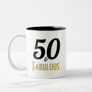 50 und fabelhafte Geburtstagsparty-Tasse Zweifarbige Tasse