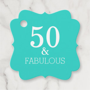 50 und fabelhafte Geburtstagsparty Türkis Niedlich Geschenkanhänger