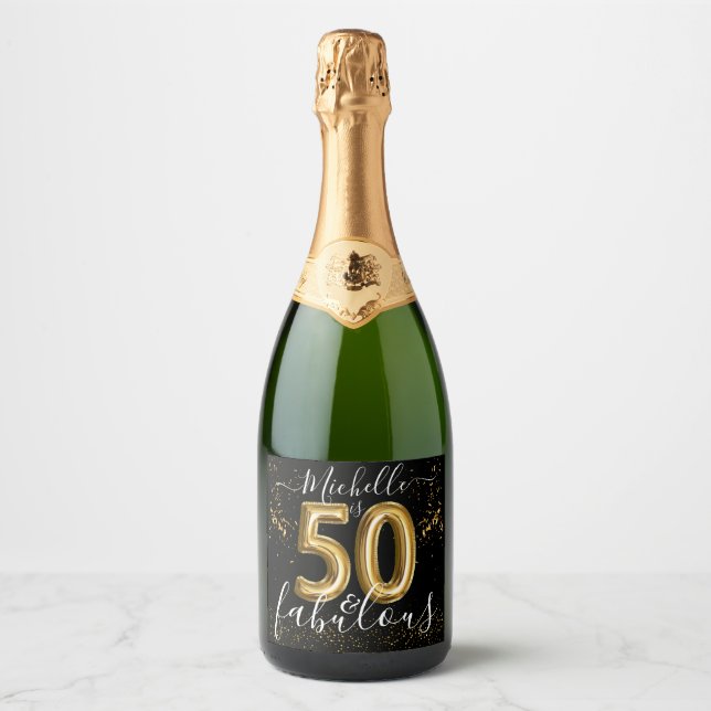 50 und fabelhafte Gold Black Birthday Celebration (Vorderseite)