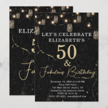 50 und fabelhafte Gold Black Marble Mason Jar Ligh