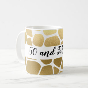 50 und fabelhafte Gold Giraffe Kaffeetasse