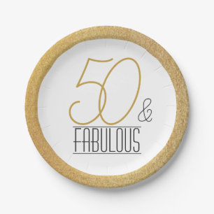 50 und fabelhafte Gold Personalisierte Geburtstags Pappteller
