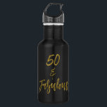50 und fabelhafte Goldfolie Geburtstagswasser-Flas Edelstahlflasche<br><div class="desc">50 und fabelhafte Goldene Foil Birthday Wasser Flasche für Geburtstagsfeier</div>