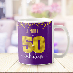 50 und fabelhafte Goldfolien-Punkte zum Geburtstag Kaffeetasse