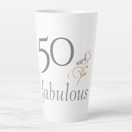50 und fabelhafte Gray & Gold Script 50. Geburtsta Milchtasse