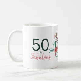 50 und fabelhafte grüne elegante florale Wasserfar Kaffeetasse