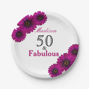 50 und fabelhafte lila Gänge 50. Geburtstag Pappteller