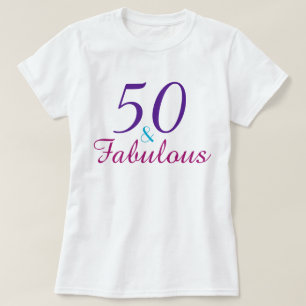 50 und fabelhafte Lila rosa Blau Custom T-Shirt