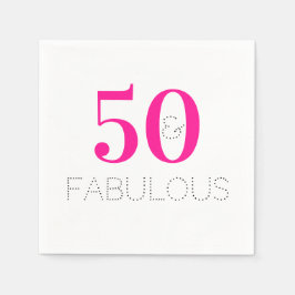 50 und fabelhafte Modern Hot Pink Birthday Party Serviette