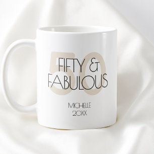 50 und fabelhafte Modern Simple 50 Birthday Party Kaffeetasse
