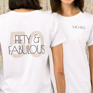 50 und fabelhafte moderne Beige 50 Geburtstagspart T-Shirt