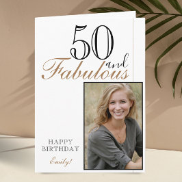 50 und fabelhafte moderne Elegant Birthday Foto Ca Karte