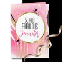 50 und fabelhafte moderne rosa Gold Black Geburtst