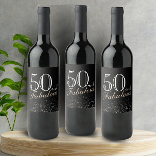 50 und fabelhafte moderne und elegante Black Birth Weinetikett