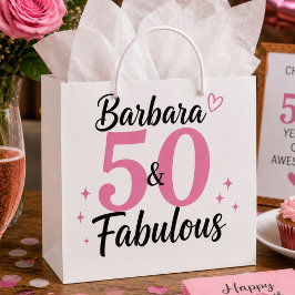 50 und fabelhafte Personalisierte Geburtstagsparty Große Geschenktüte