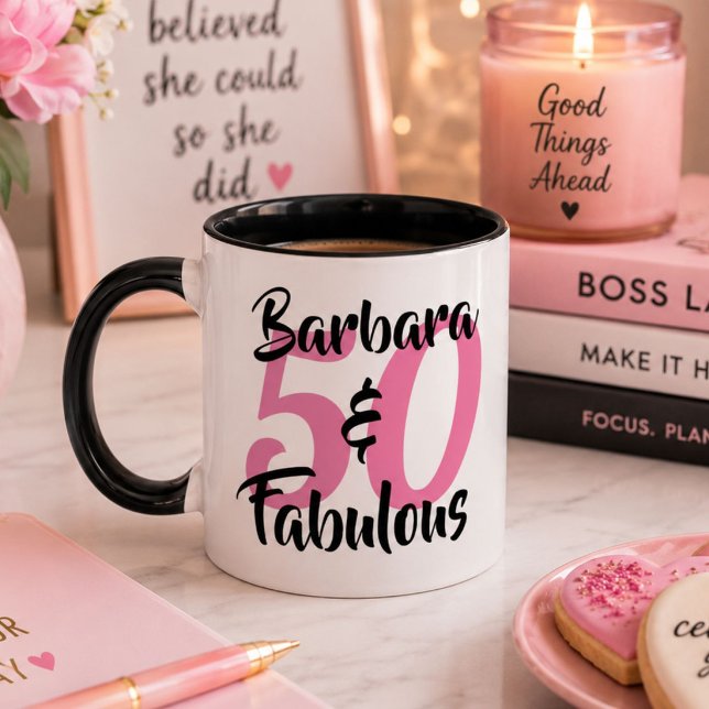 50 und fabelhafte Personalisierte Geburtstagsparty Tasse (Von Creator hochgeladen)