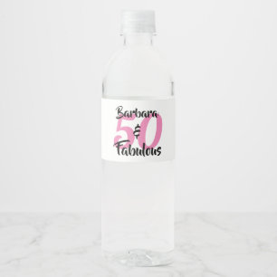 50 und fabelhafte Personalisierte Geburtstagsparty Wasserflaschenetikett