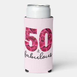 50 und fabelhafte Pink Floral 50. Geburtstagsparty Selters Dosenkühler