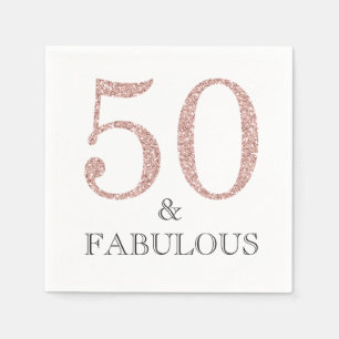 50 und fabelhafte Pink Glitzer 50. Geburtstagspart Serviette