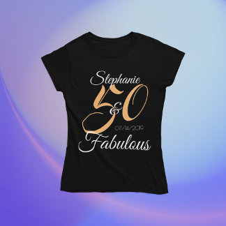 50 und fabelhafte rosa Personalisierte Geburtstags T-Shirt