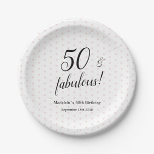 50 und fabelhafte rosa Schwarz 50. Geburtstag Pappteller