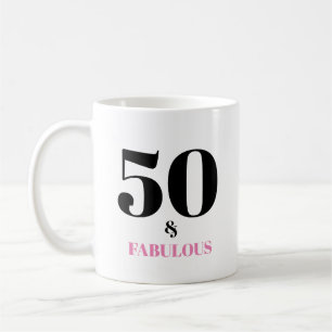 50 und fabelhafte rosa Tasse