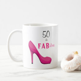 50 und fabelhafte rosa und schwarz 50. Geburtstag Kaffeetasse
