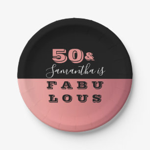 50 und fabelhafte Rose Gold 50. Geburtstagsparty Pappteller