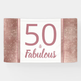 50 und fabelhafte Rose Gold Chic 50. Geburtstagspa Banner