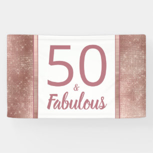 50 und fabelhafte Rose Gold Chic 50. Geburtstagspa Banner