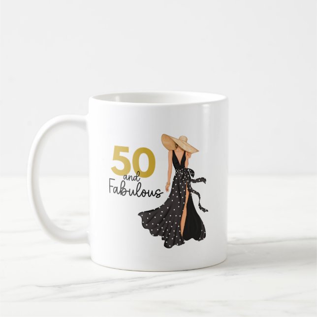 50 und fabelhafte Schwarz-Gold-Tasse Kaffeetasse (Links)