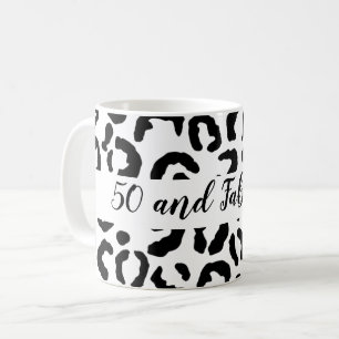 50 und fabelhafte Schwarz-Weiß-Cheetah Print Kaffeetasse