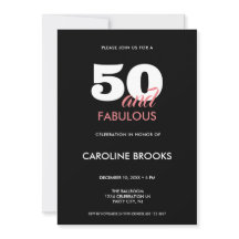 50 und fabelhafte schwarze 50. Geburtstag Einladun