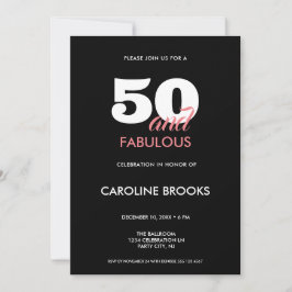 50 und fabelhafte schwarze 50. Geburtstag Einladun Einladung