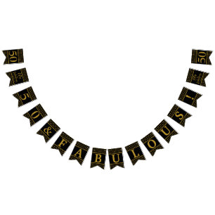 50 und fabelhafte schwarze Goldpunkte Wimpelkette