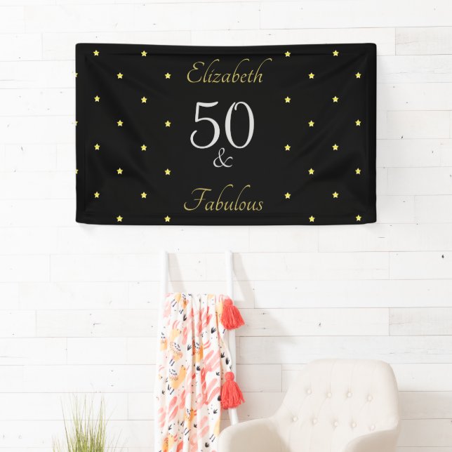 50 und fabelhafte schwarze Goldstern-50. Banner (Insitu)