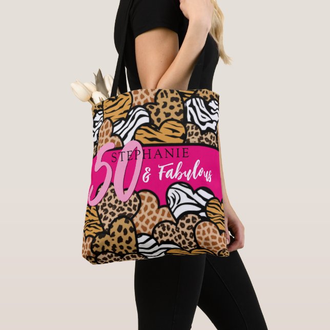 50 und fabelhafte stilvolle Pink Animal Print Herz (Von Nahem)