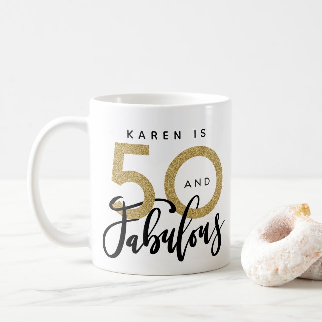 50 und fabelhafte Tasse (Mit Donut)