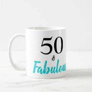50 und fabelhafte Türkis Geburtstagsparty Kaffeetasse