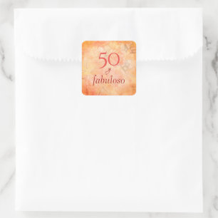 50 und fabelhafte Vintag Blush Rose Floral Quadratischer Aufkleber