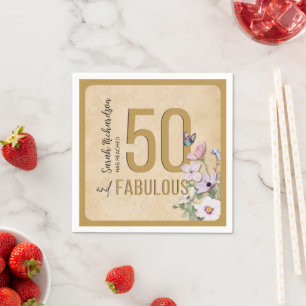 50 und fabelhafte Wildblume Geburtstagsparty Napki Serviette