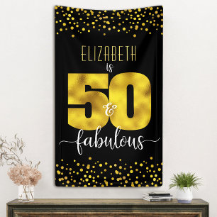 50 und fabelhaften Geburtstag Glam Gold-Folie Punk Banner