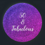 50 und fabelhaften Geburtstag rosa Lila Glitzer Co Pappteller<br><div class="desc">Mit hübschem,  mädchenhaftem und wunderschönem rosa lila Hintergrund ist dies der perfekte Ort für die 50. Geburtstagsfeiern!</div>