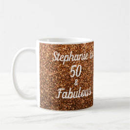50 und fabelhafter Birthday Gold Glitzer Sparkling Kaffeetasse