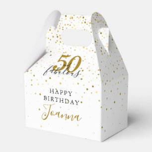 50. und Fabelhafter Geburtstag Elegant Gold und Sc Geschenkschachtel